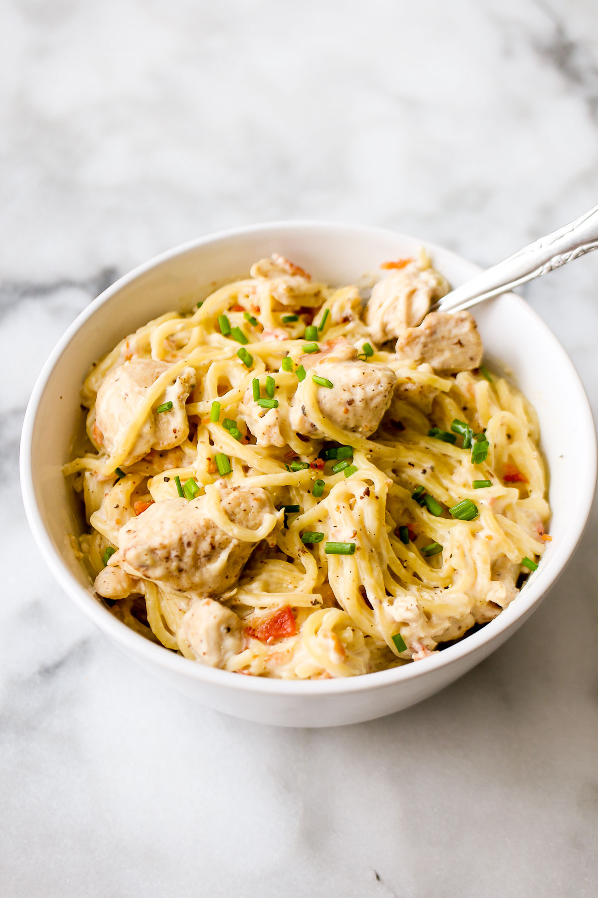 Instant Pot chicken pasta recipe with bacon and ranch