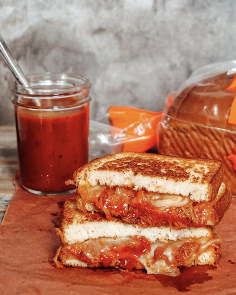 BBQ grilled cheese sandwich