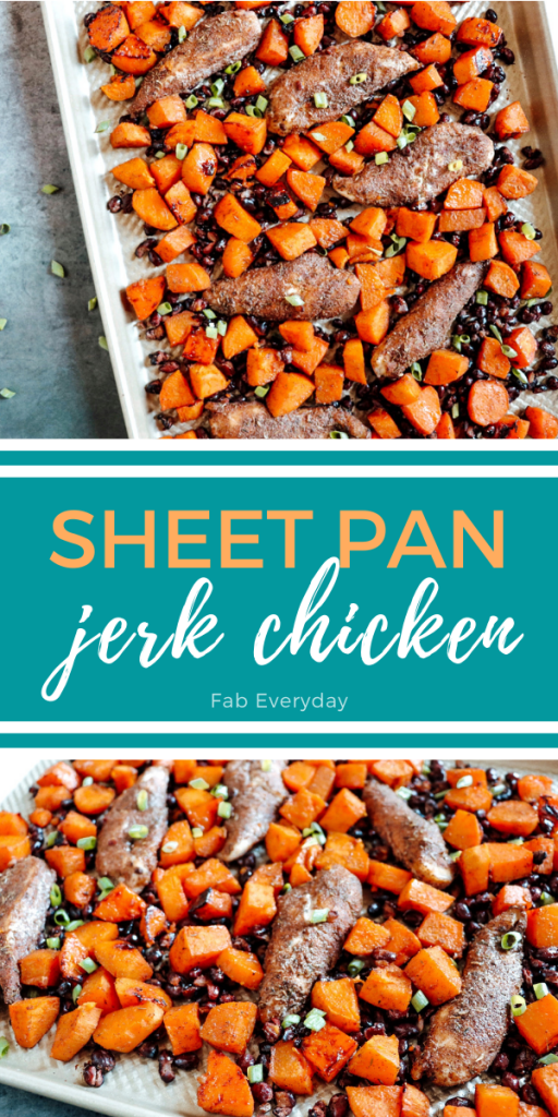 Sheet Pan Jerk Chicken with Sweet Potatoes