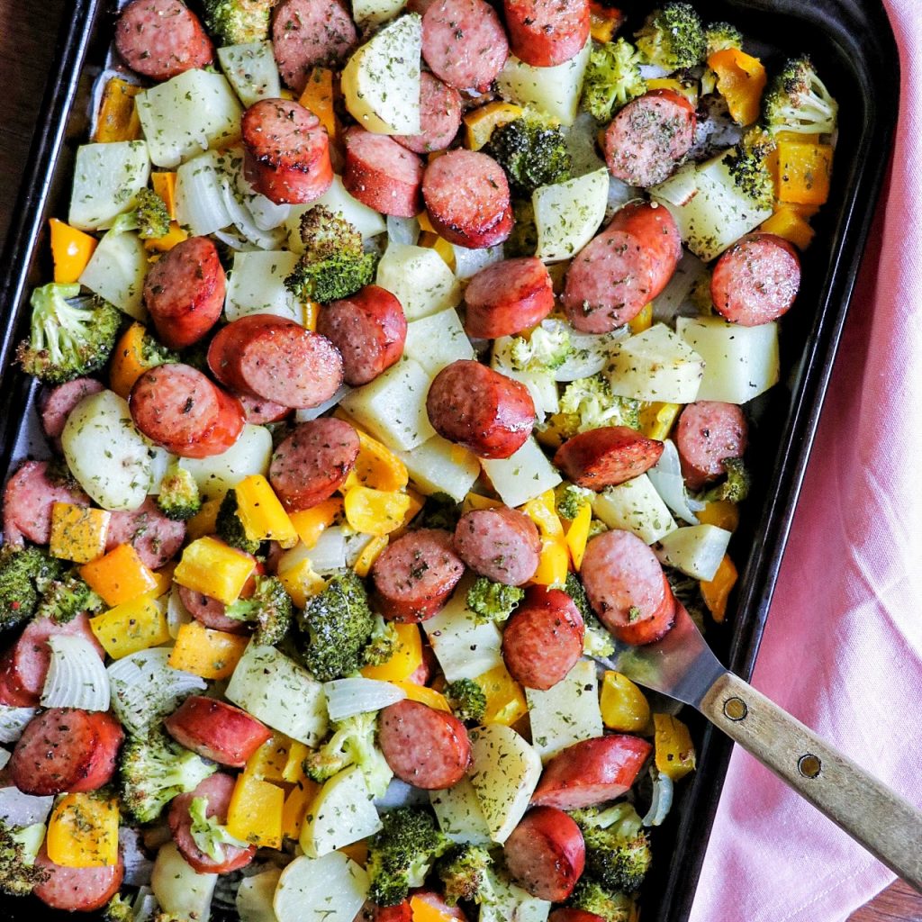 sheet pan veggies and sausage