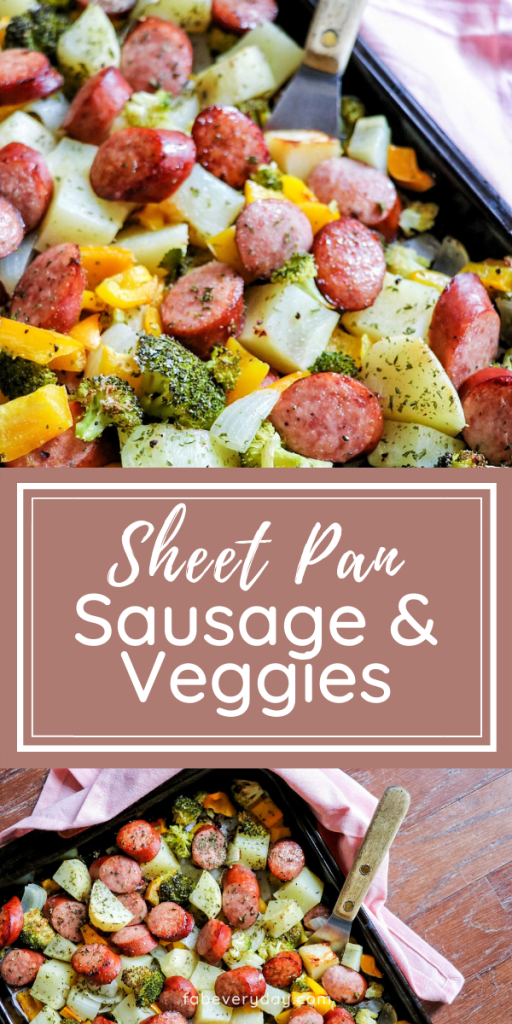 Sheet Pan Sausage and Veggies (one pan sausage and vegetable bake)