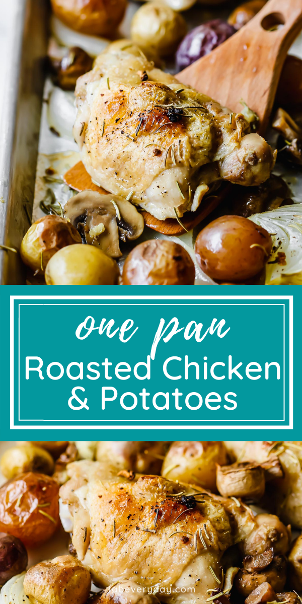 One Pan Roasted Chicken and Potatoes (sheet pan chicken recipes)