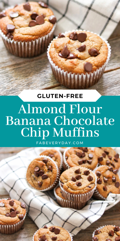 Gluten-Free Almond Flour Banana Chocolate Chip Muffins