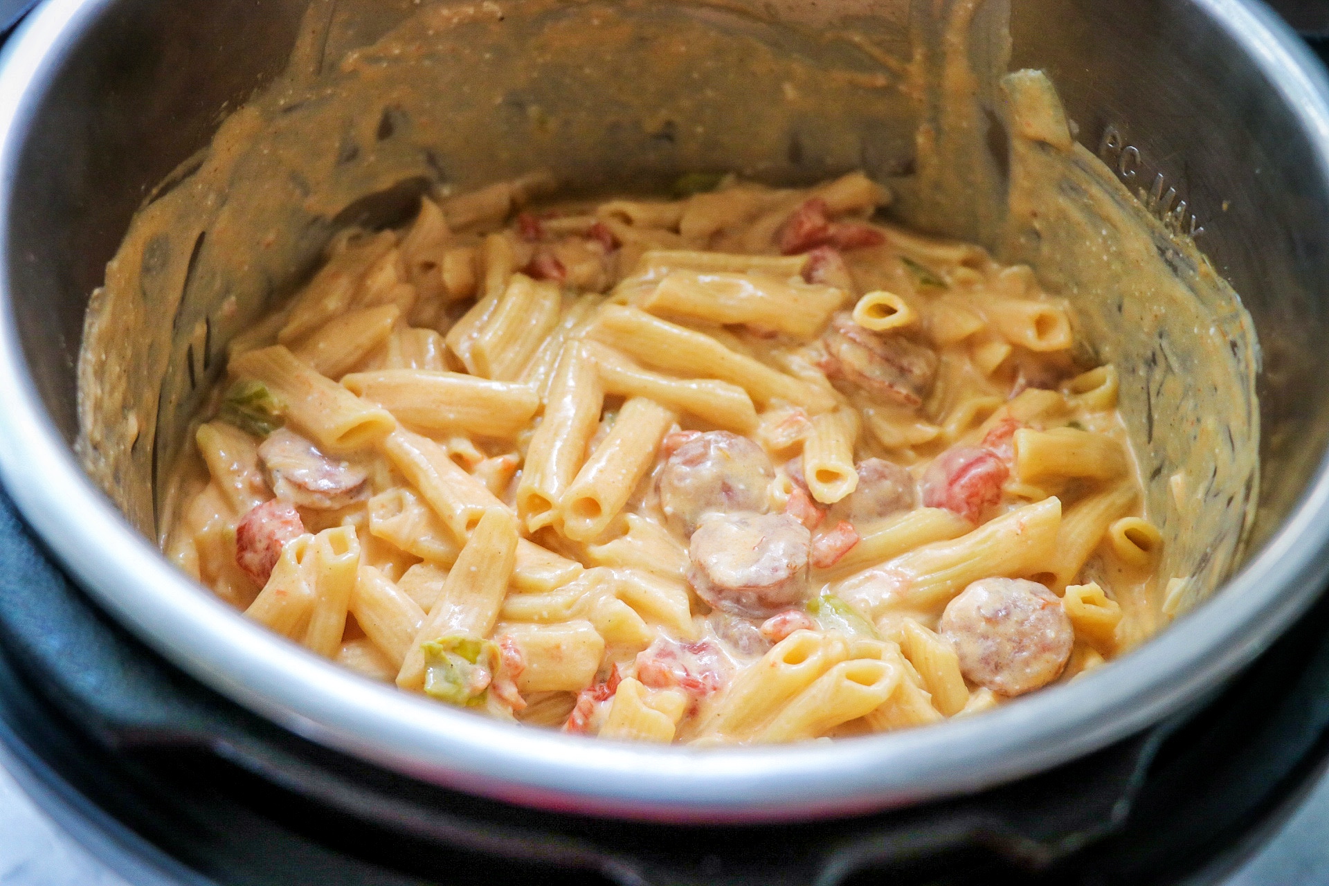 creamy Cajun pasta with sausage made in the Instant Pot