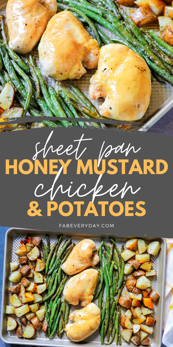 One Pan Honey Mustard Chicken and Potatoes (sheet pan Dijon chicken)