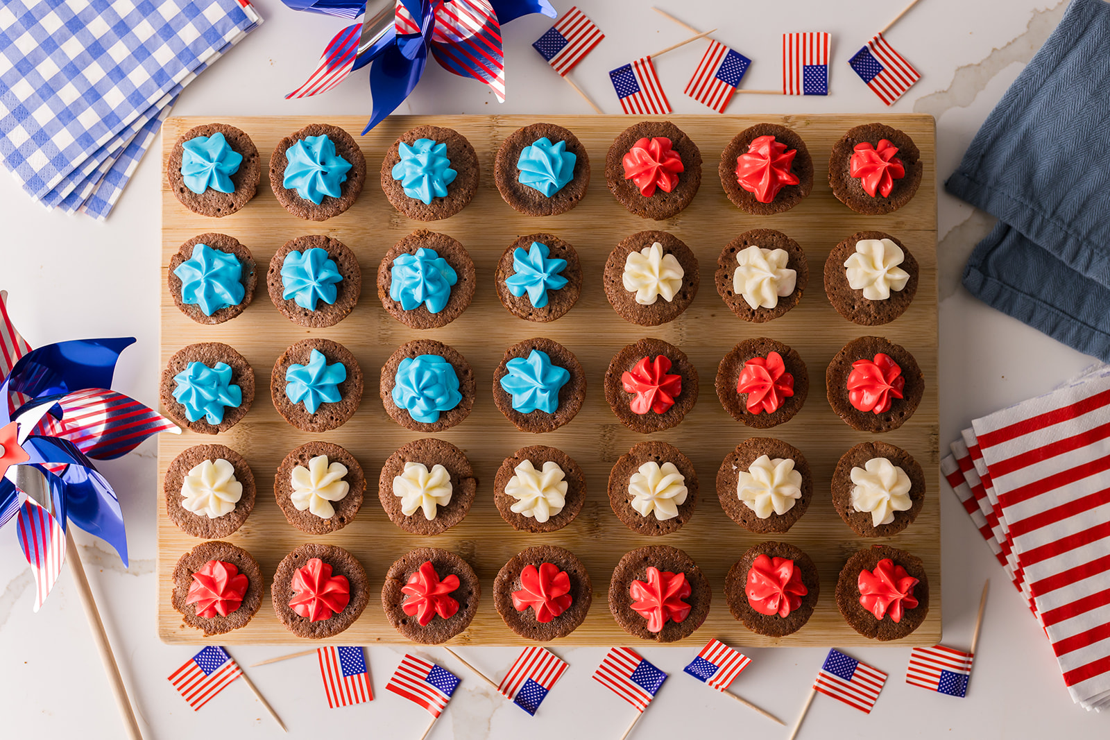 patriotic brownie bites (mini brownie bites recipe for the fourth of july)