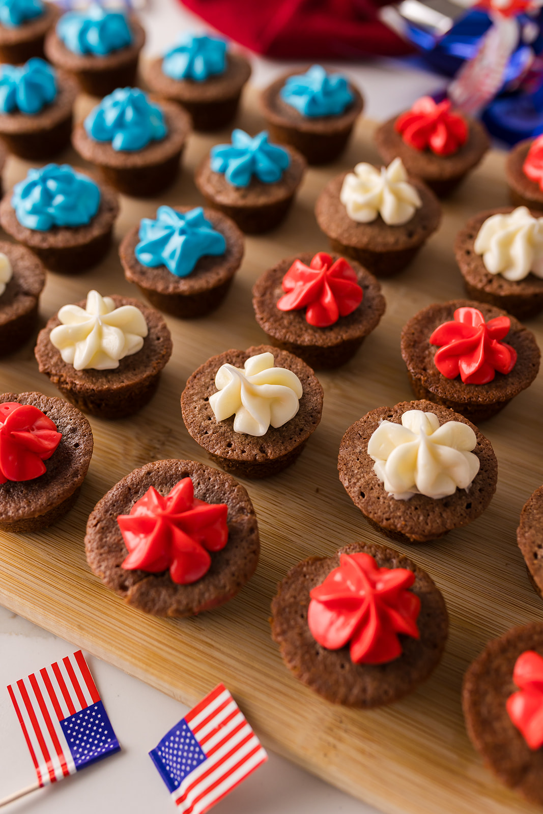 patriotic brownie bites (mini brownie bites recipe for the fourth of july)