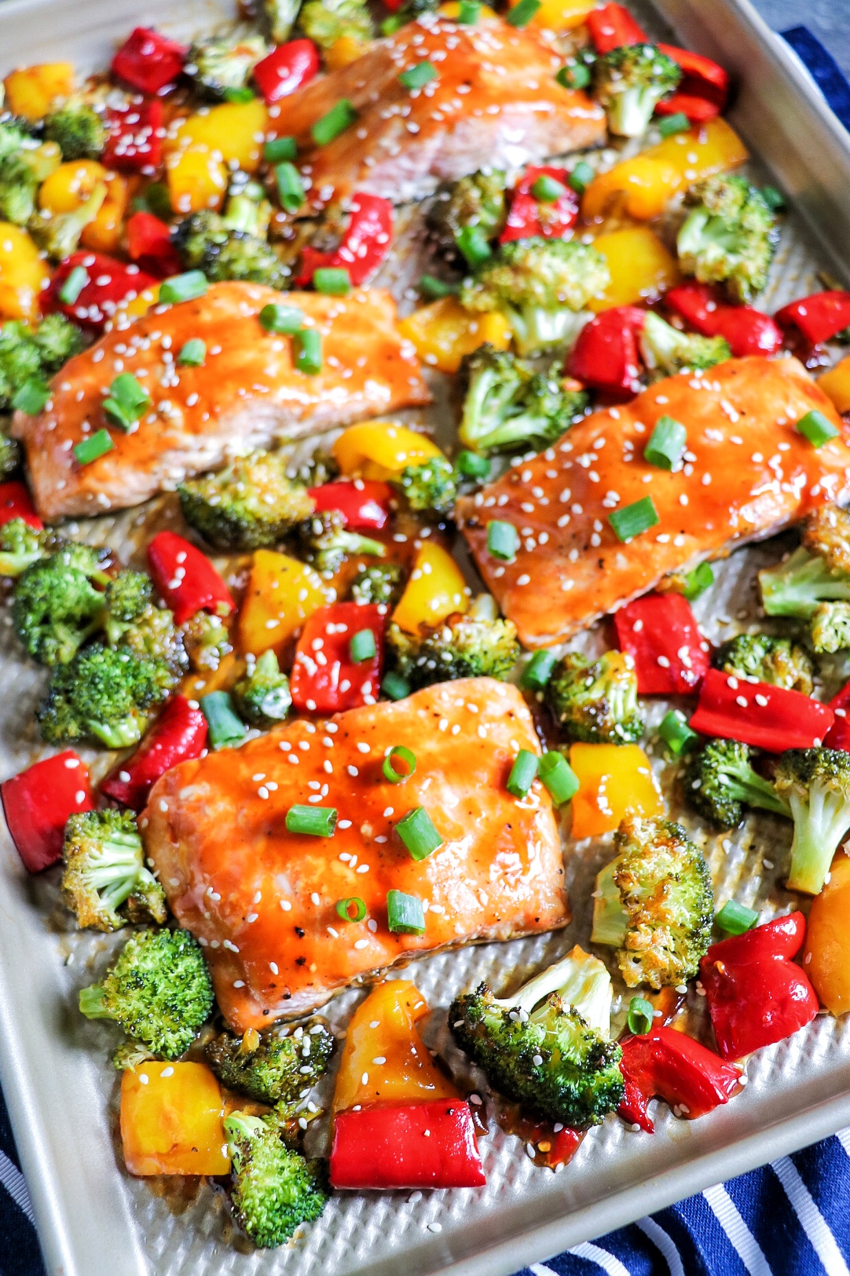 roasted salmon and vegetables