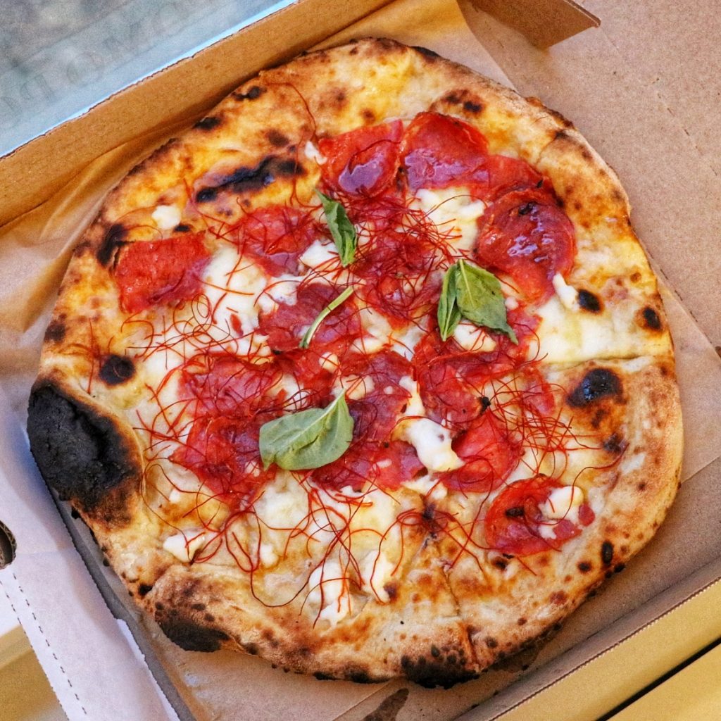 Places to eat near Chase Field: Burratella pizza from POMO Pizzeria in downtown Phoenix