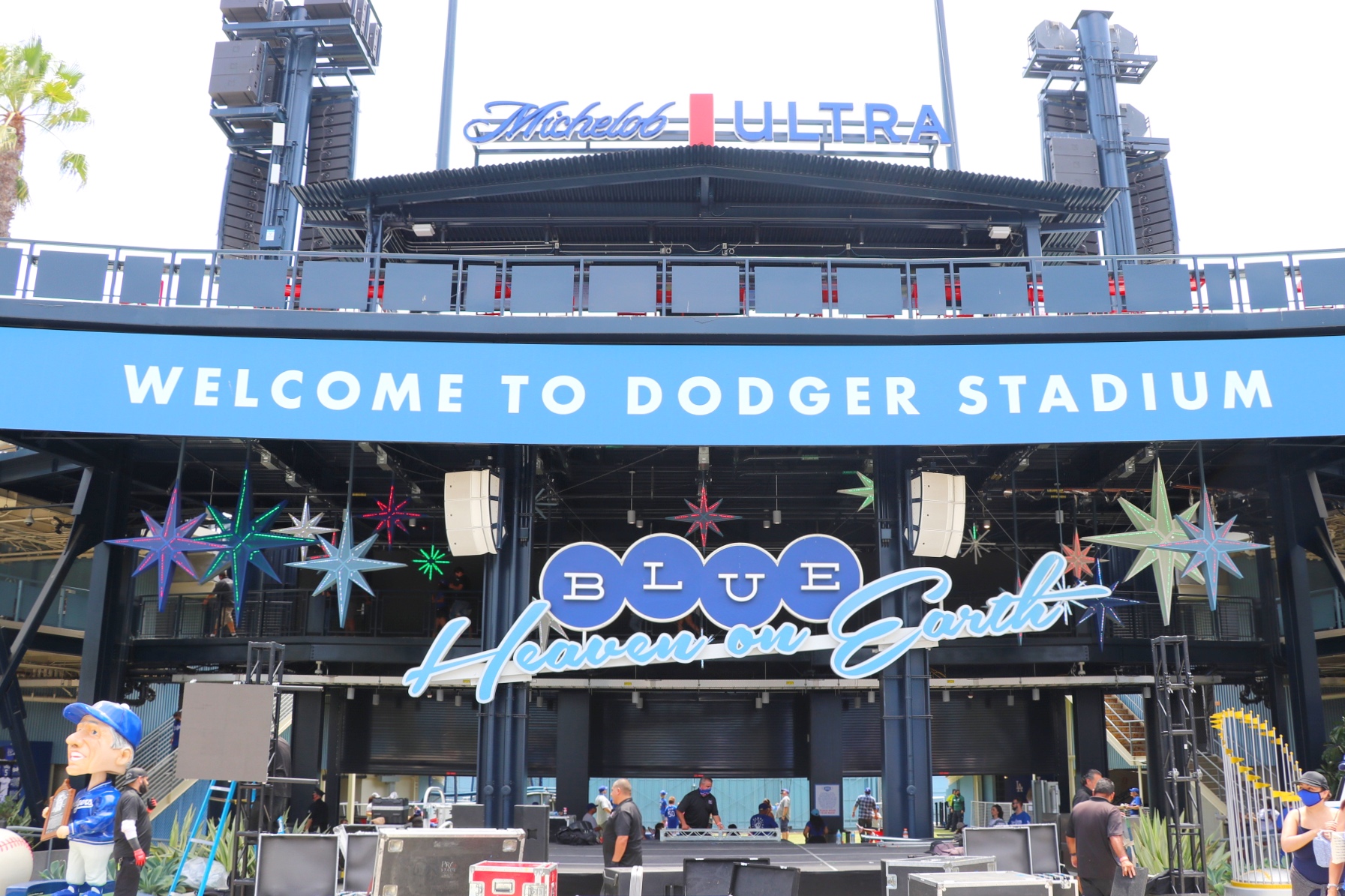 The new Centerfield Plaza at Dodger Stadium