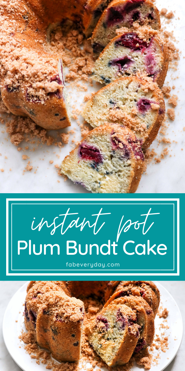 Pressure Cooker Plum Bundt Cake (Instant Pot Bundt cake recipe)