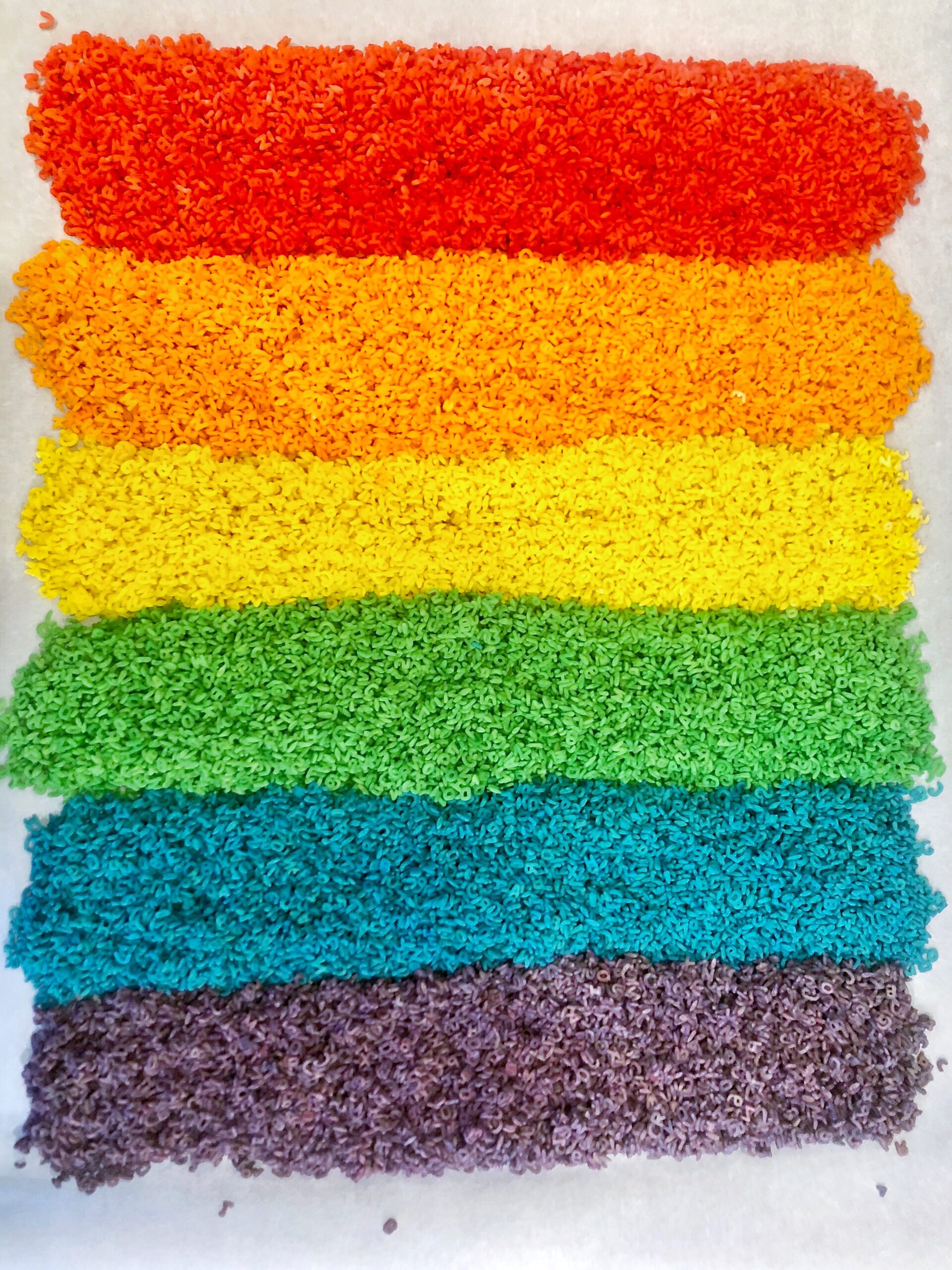 how to color rice and how to color pasta for sensory table base