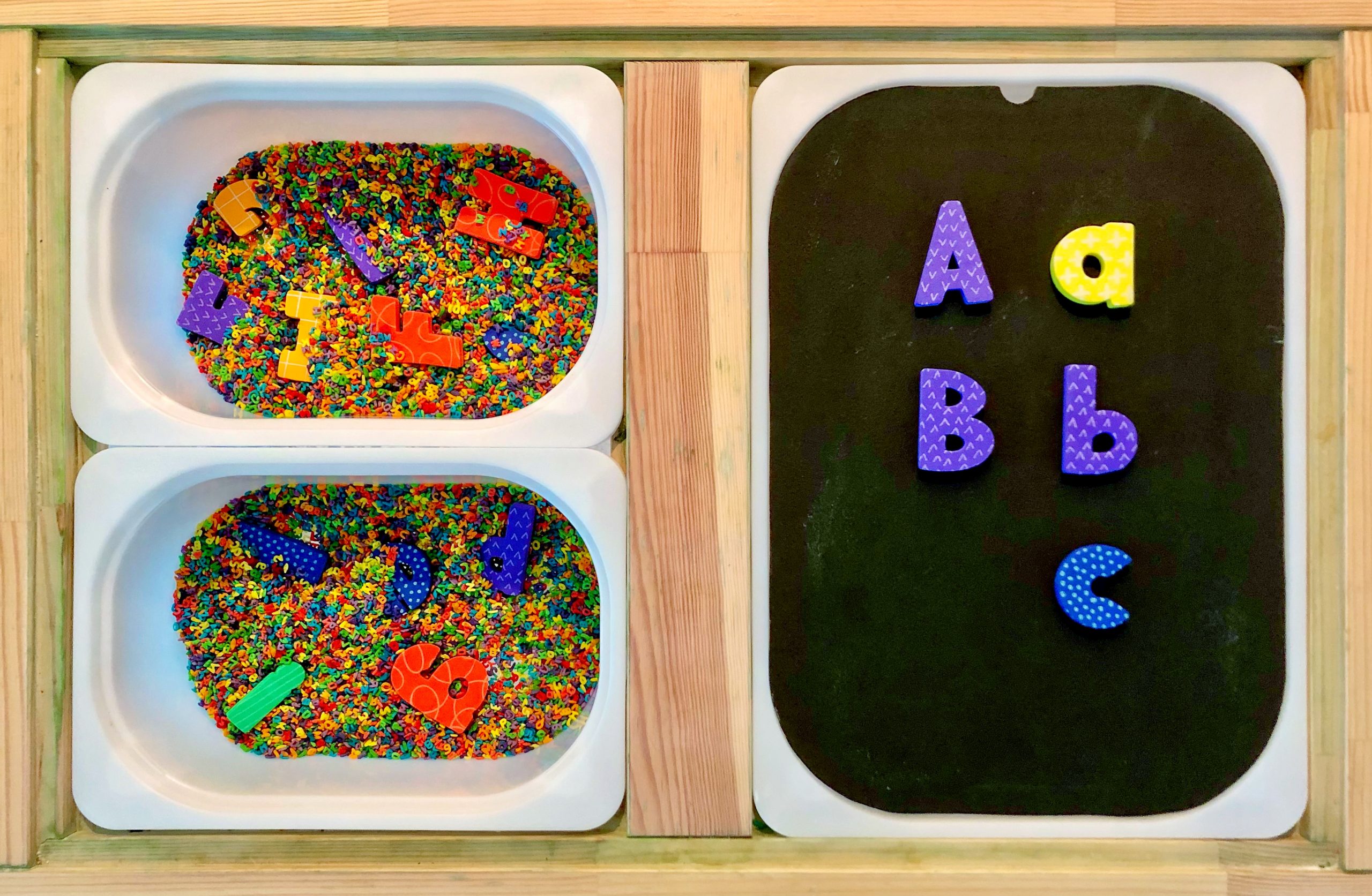 alphabet sensory bins toddler