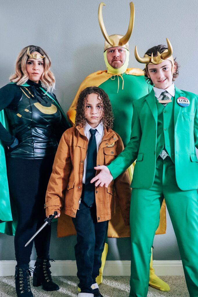 DIY Loki costume ideas for Halloween (Sylvie, TVA Loki, President Loki, and Classic Loki variant cosplay)