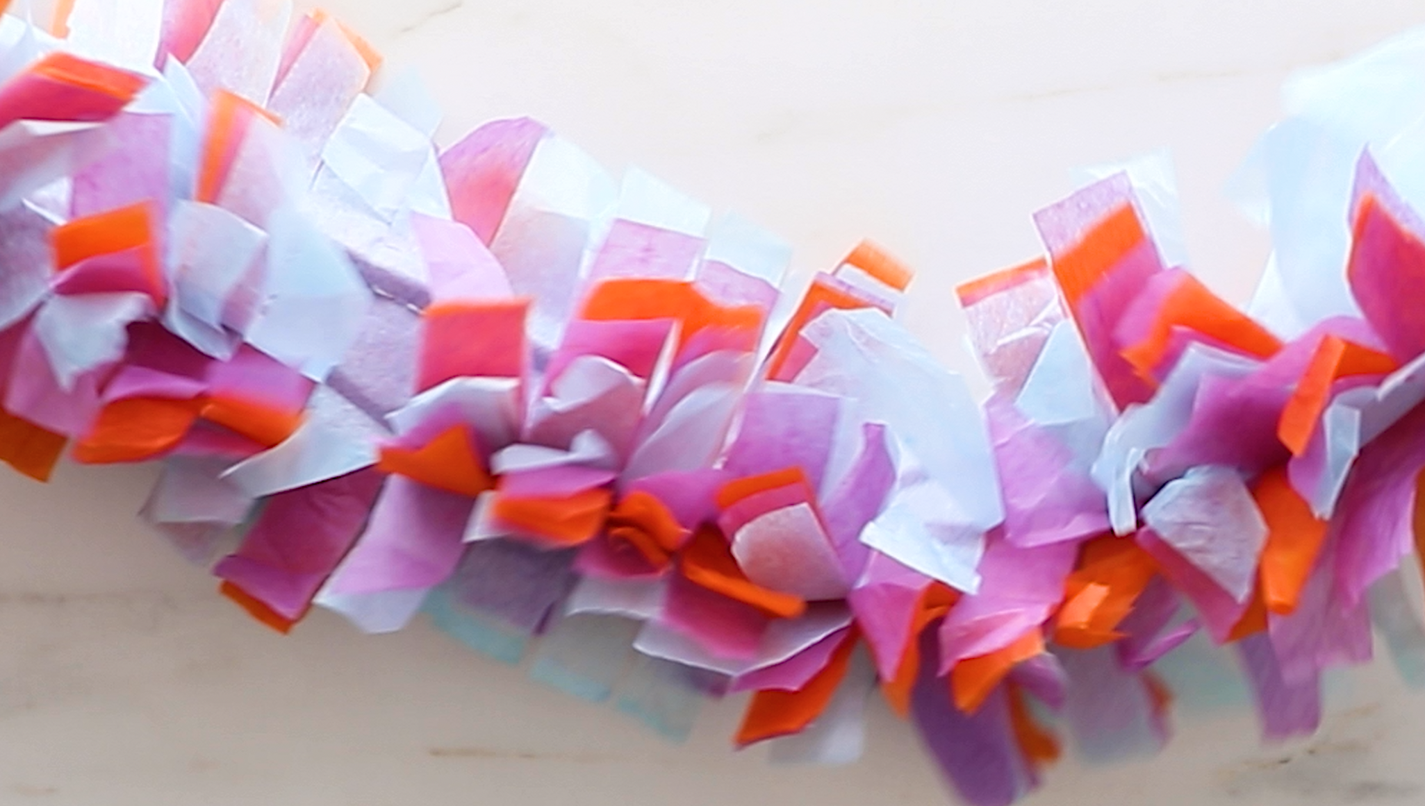 DIY Tissue Paper Fringe Garland (how to make tissue paper garland)