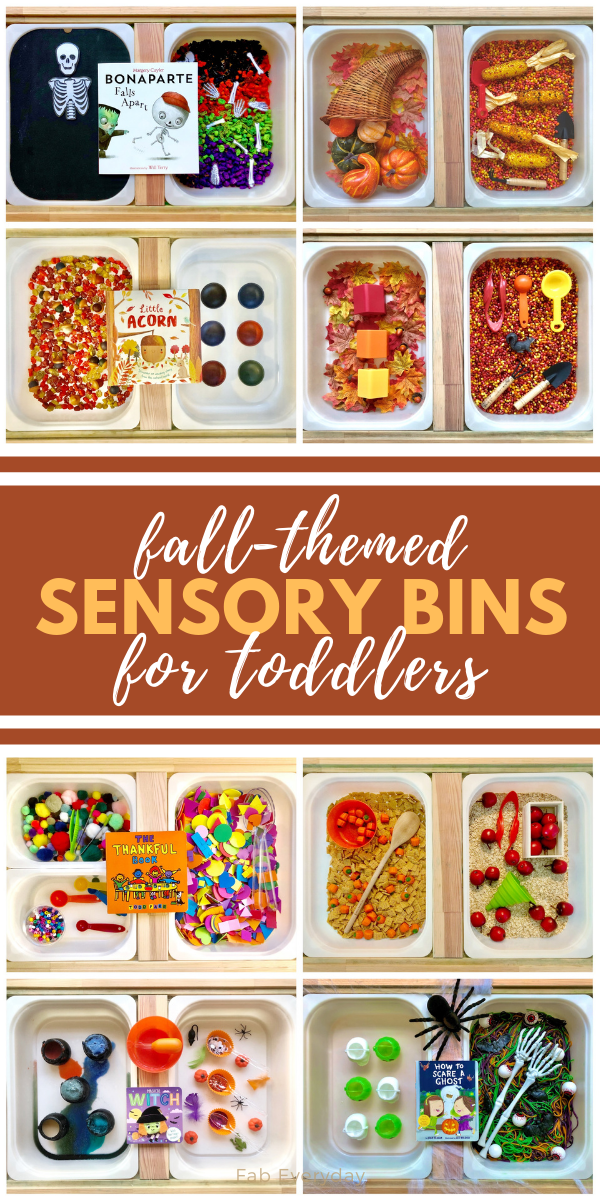 Fall Sensory Bins (including Halloween and Thanksgiving sensory bin ideas!)