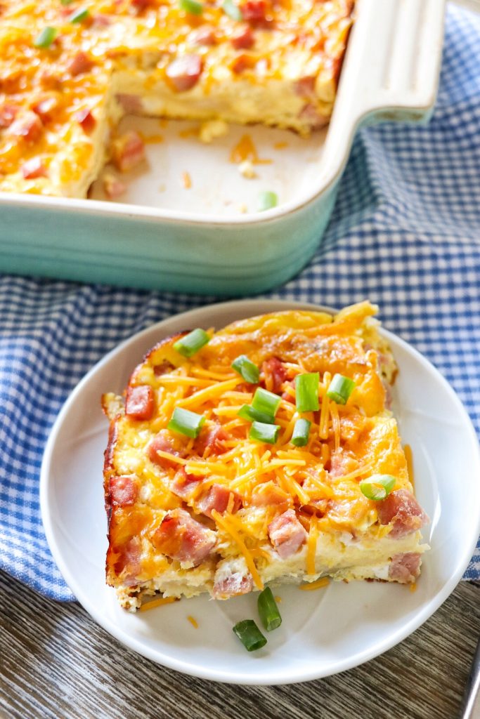 ham and cheese brunch bake (egg bake with english muffins)