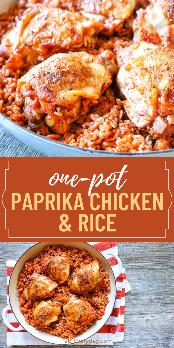 chicken paprika and rice skillet (easy one pot chicken and rice recipe)