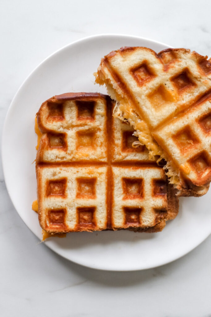 Grilled Cheese Sandwich in a Waffle Iron