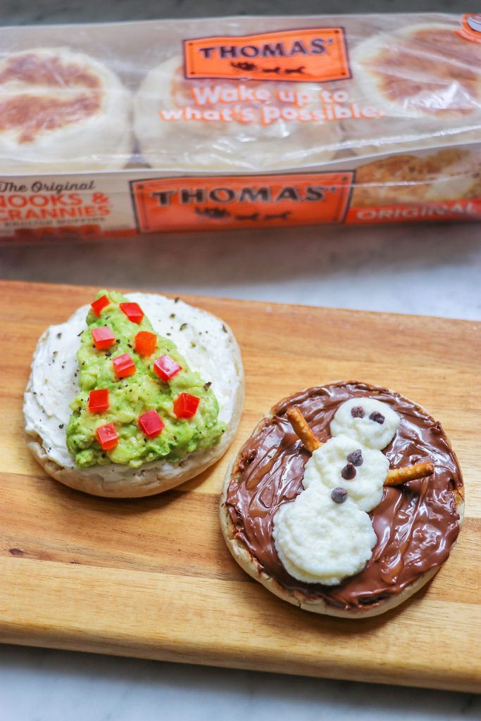 Christmas breakfast ideas for kids: Fun and festive English Muffin toppings