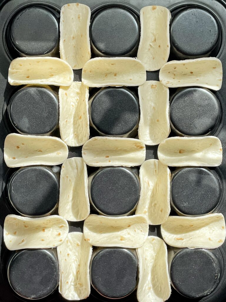 upside down muffin tin taco shells