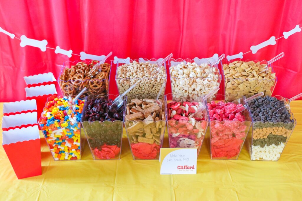 Clifford party food ideas: Make Your Own Snack Mix Bar