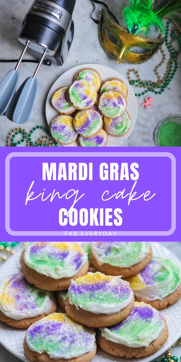 King Cake Cookies (Mardi Gras cookies inspired by the traditional cake)