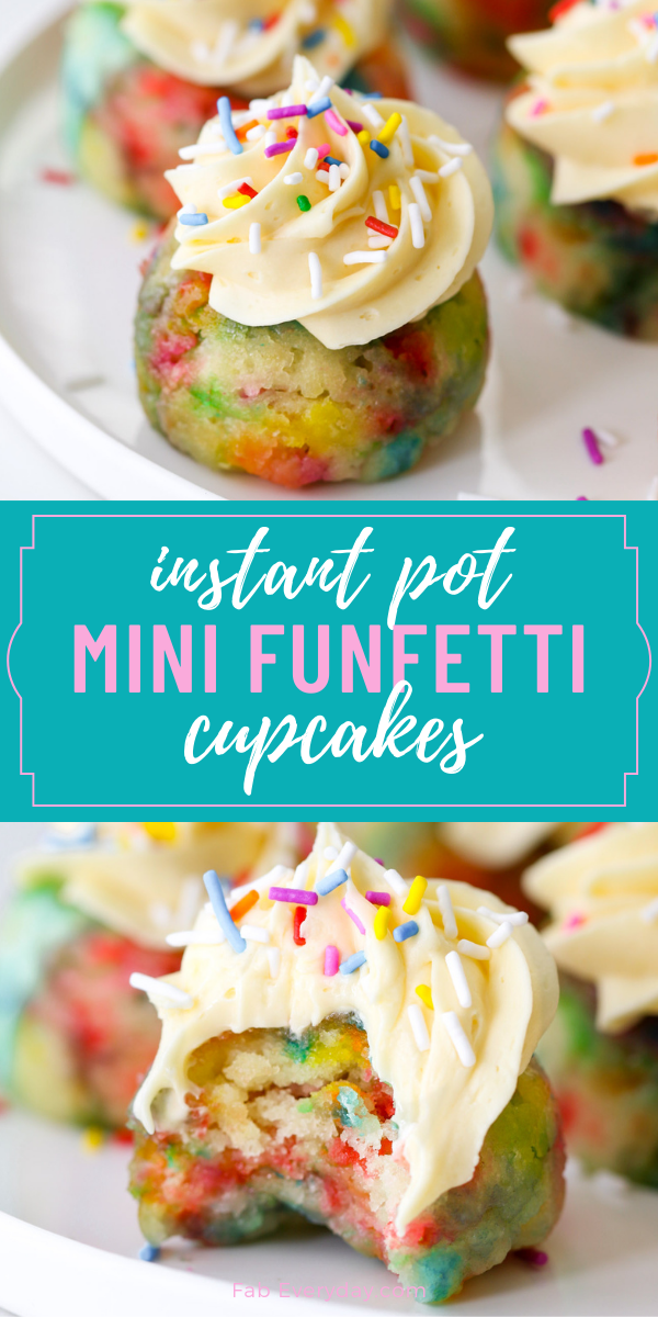 Instant Pot Mini Funfetti Cupcakes (recipe for cupcakes in pressure cooker)
