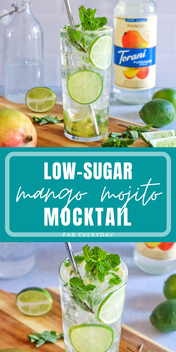 Mango Mojito Mocktail (low-sugar mocktail recipe)