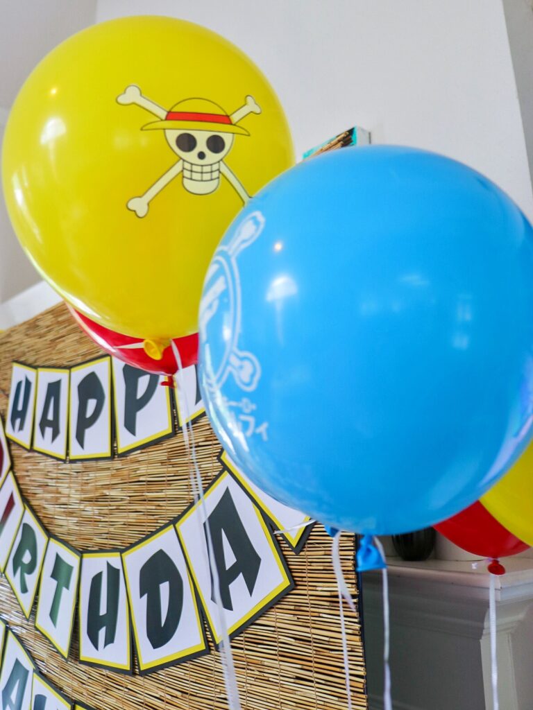 anime party decorations for a one piece birthday party