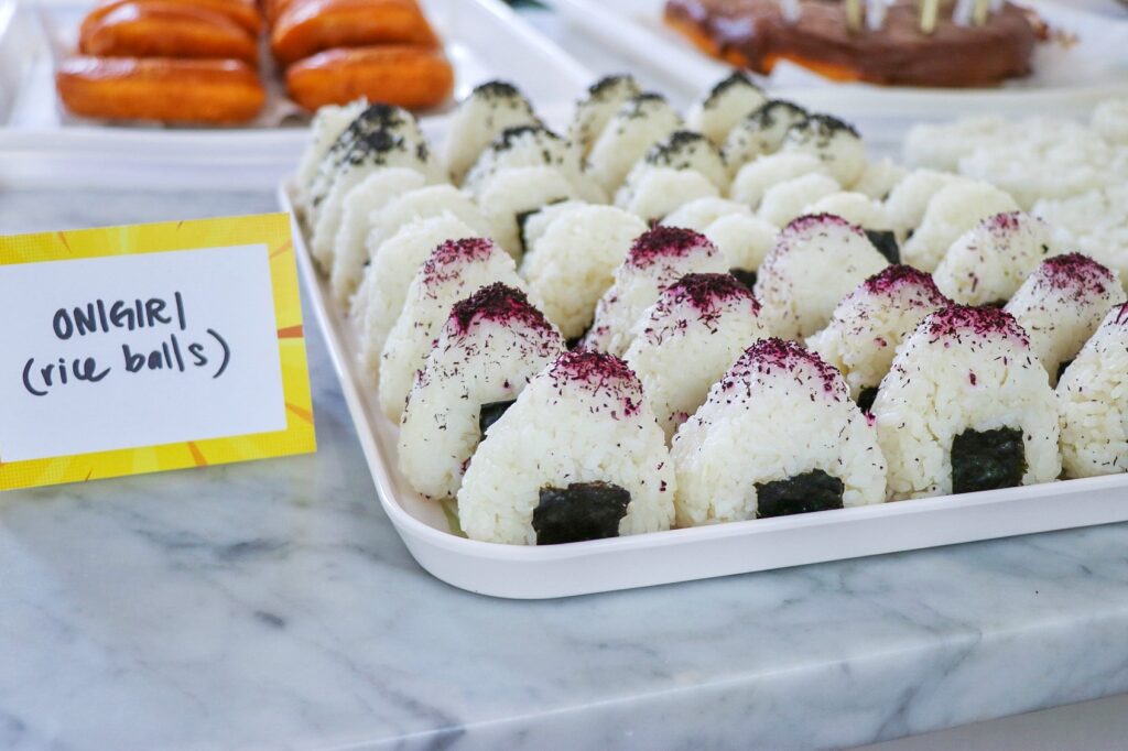 anime party food ideas: onigiri rice balls