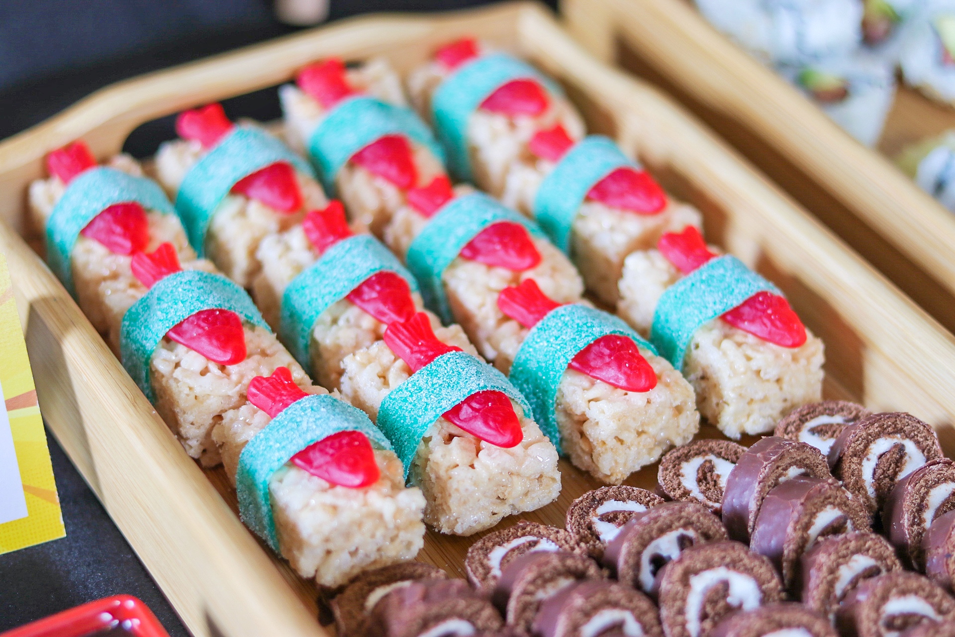 anime themed birthday party: candy sushi
