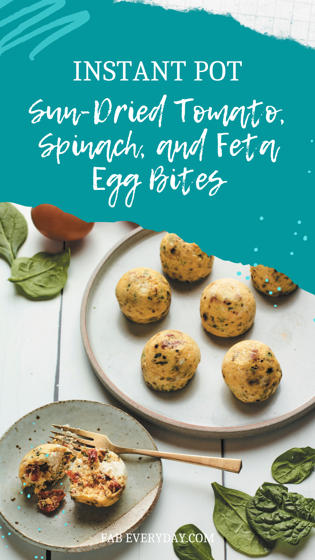Sun-Dried Tomato, Spinach, and Feta Instant Pot Egg Bites recipe