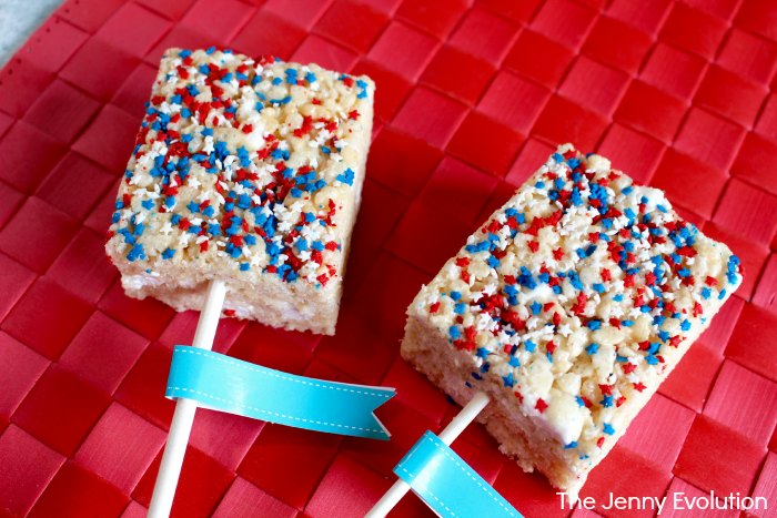 4th of July Rice Krispies Pops