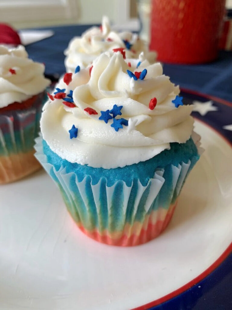 Festive Layered Patriotic Cupcakes