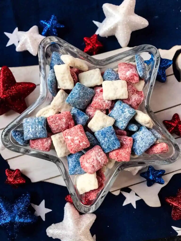 Patriotic Red, White, and Blue Puppy Chow