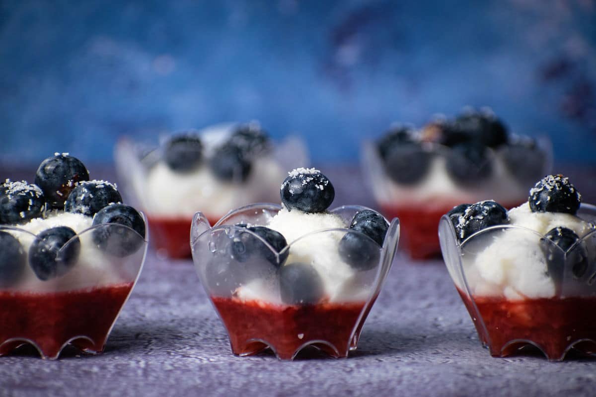 Red White & Blue Layered Fruit & Ice Cream Treat