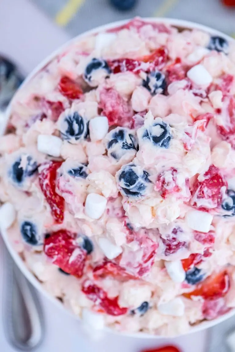 Red White and Blue Cheesecake Salad