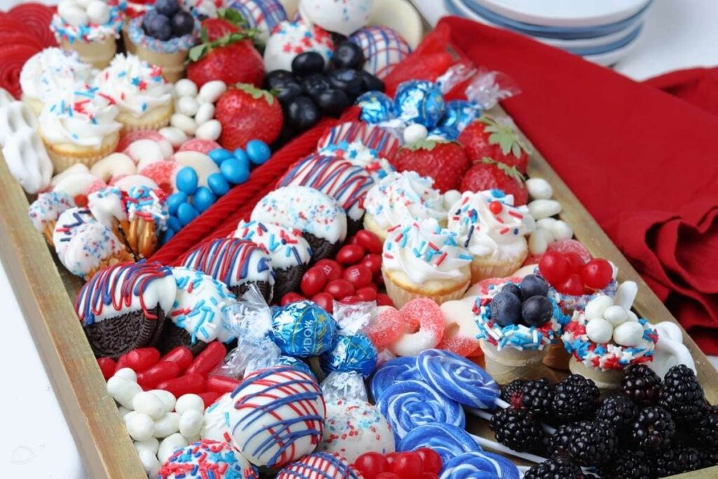 Red White and Blue Dessert Charcuterie Board