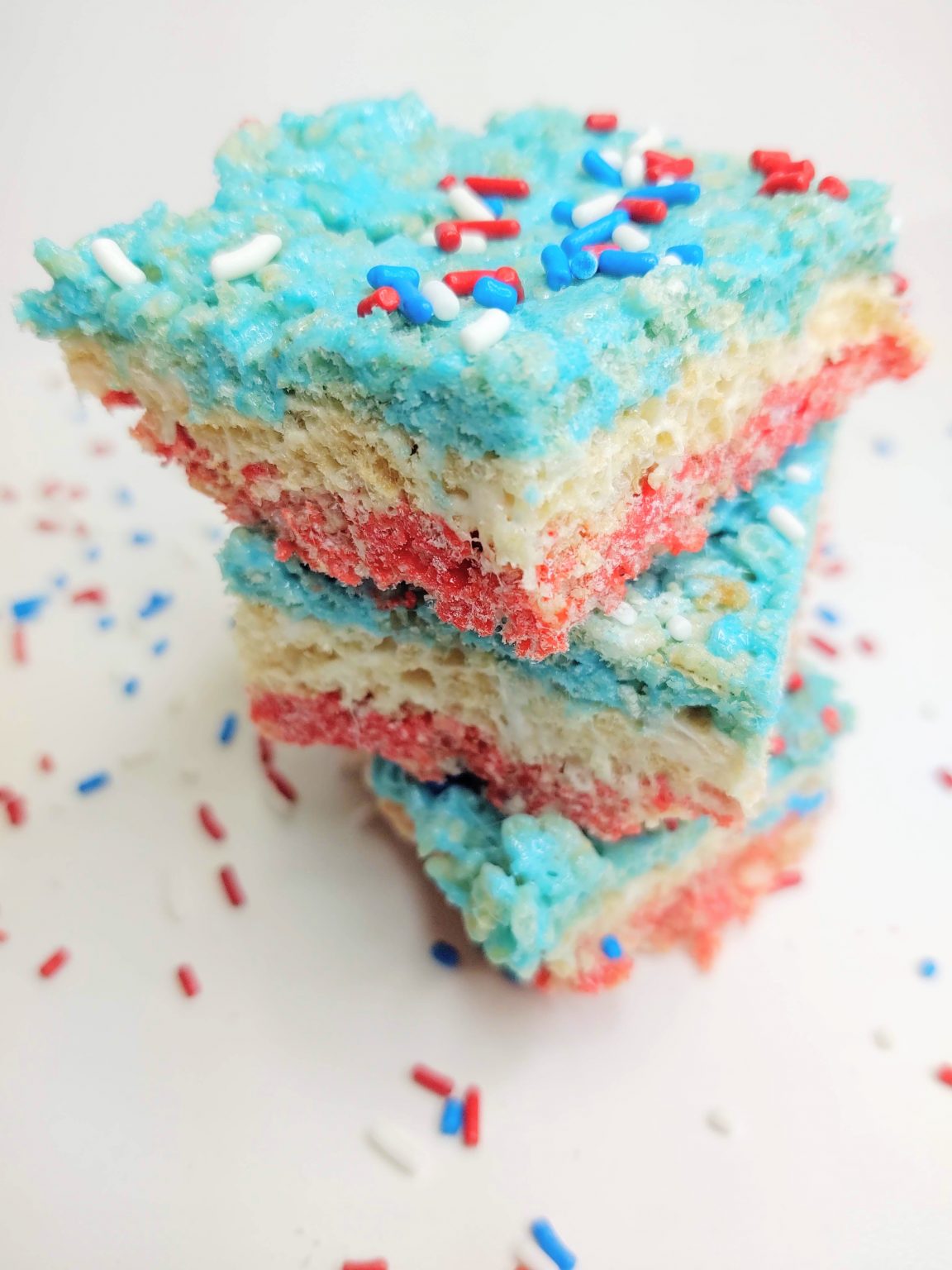 Red White and Blue Rice Krispie Treats