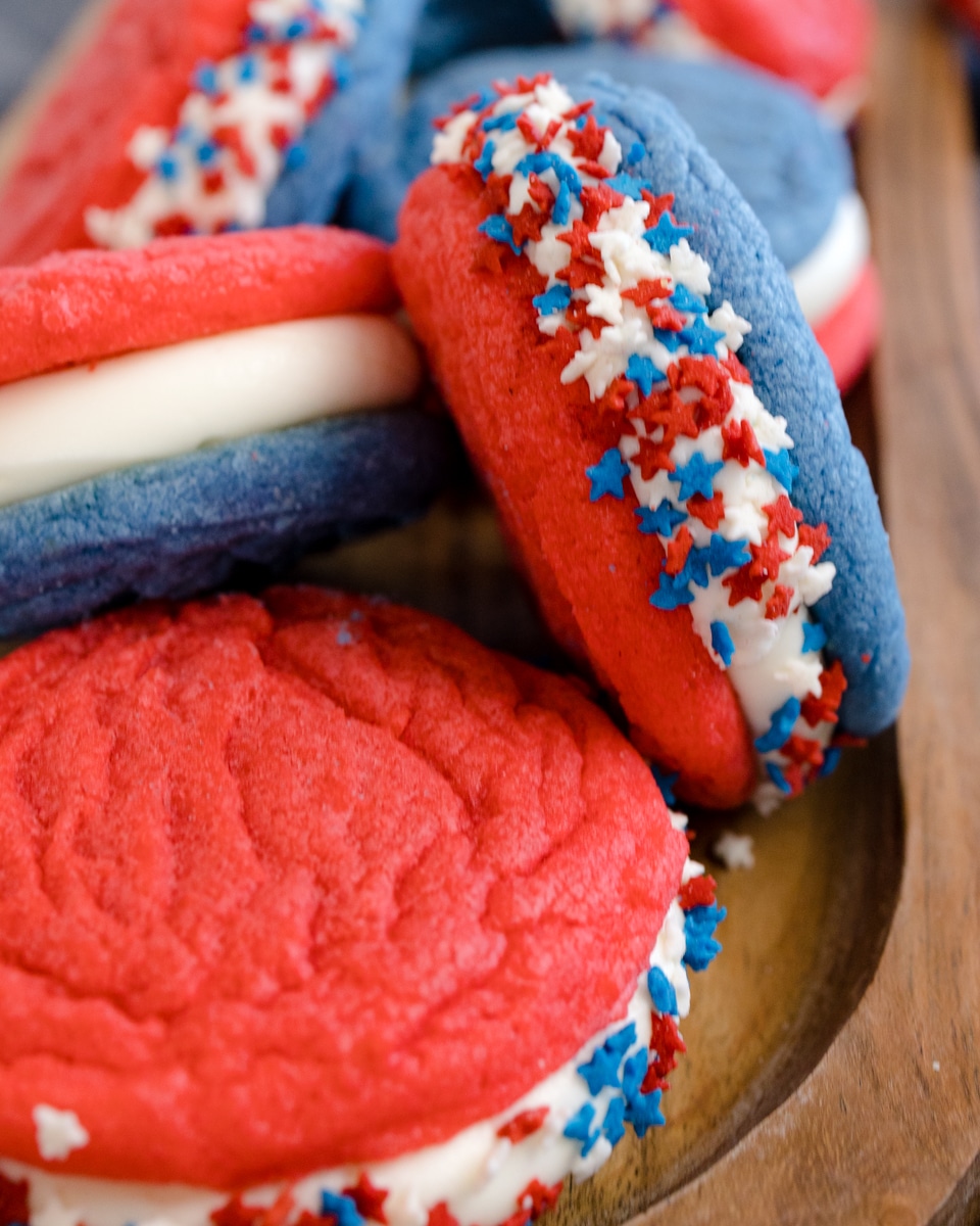 Red White and Blue Sandwich Cookies