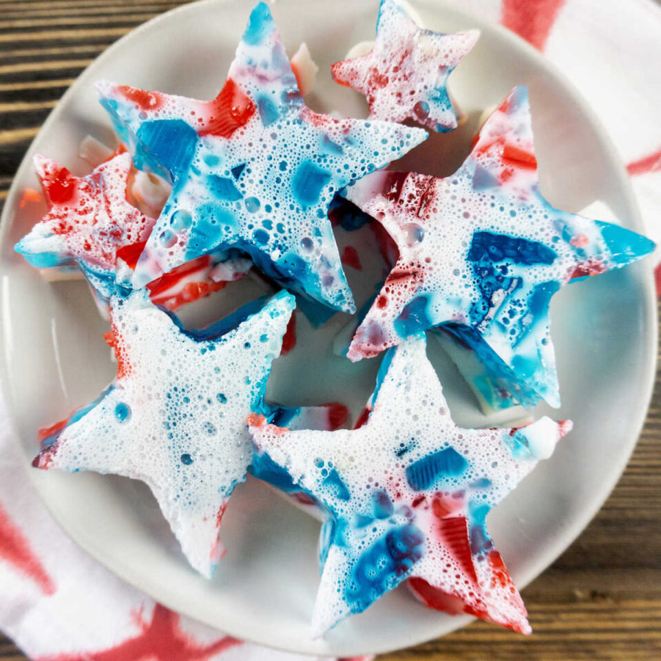 Red White and Blue Stained Glass Jello