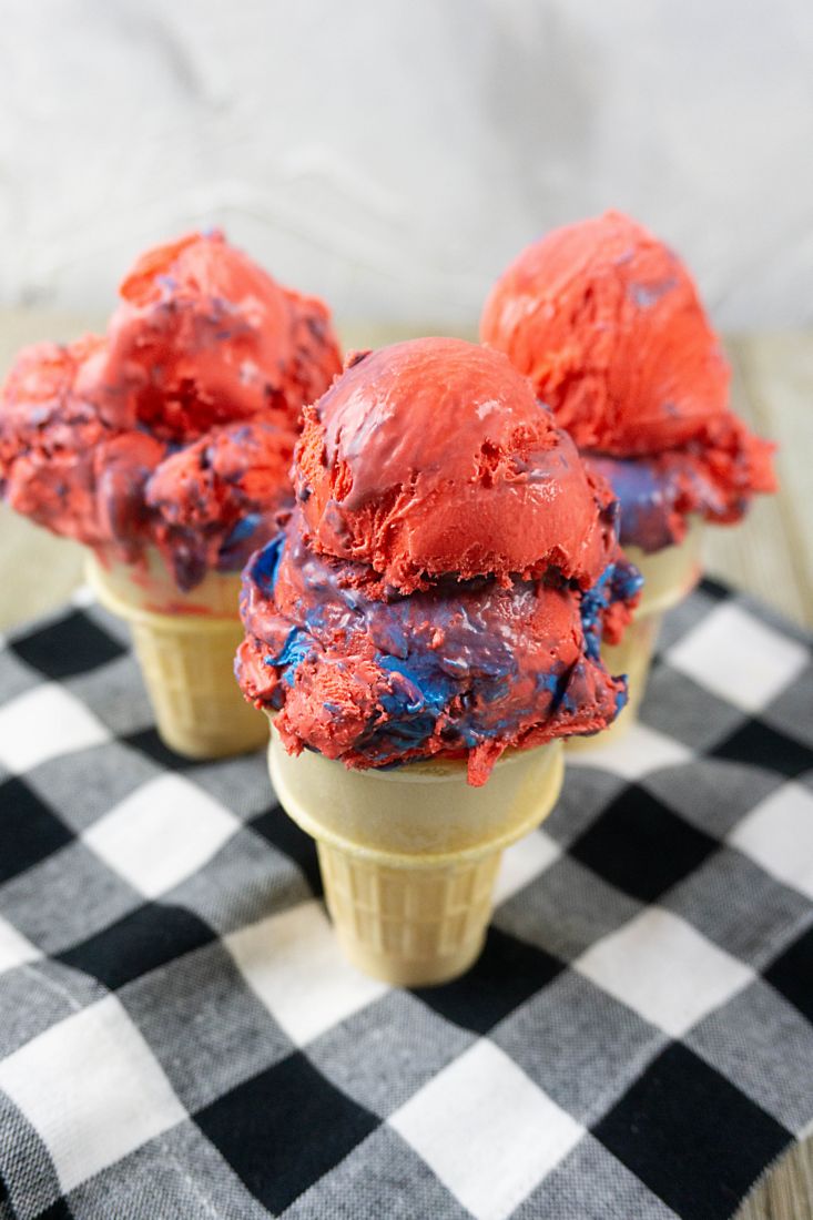 Red and Blue Ice Cream