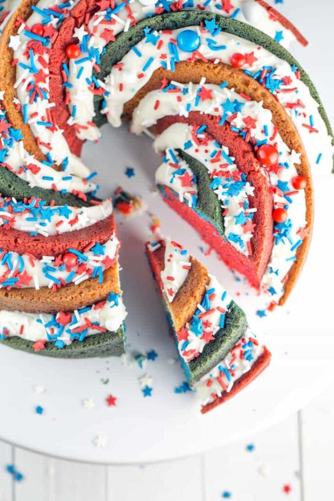 Red White and Blue Bundt Cake