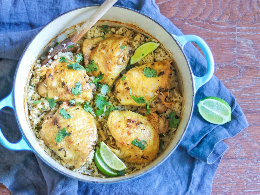 One-Pot Cilantro Lime Chicken and Rice (baked cilantro chicken and rice )