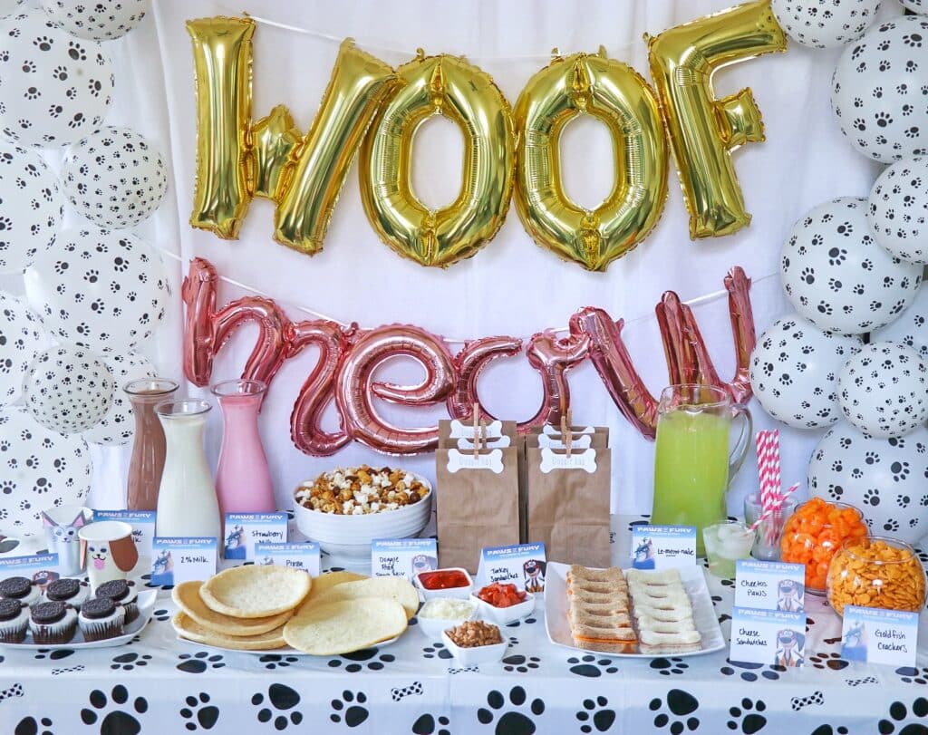 puppy and kitten party supplies and decoration ideas