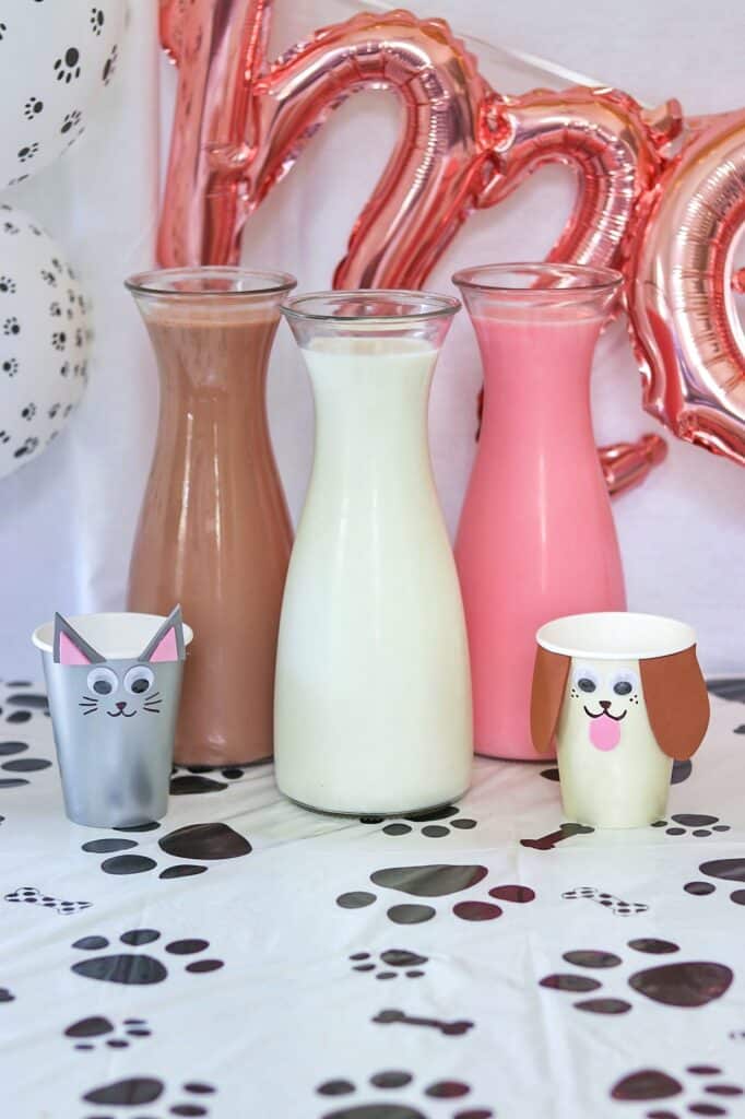 dog and cat party drink ideas: milk bar
