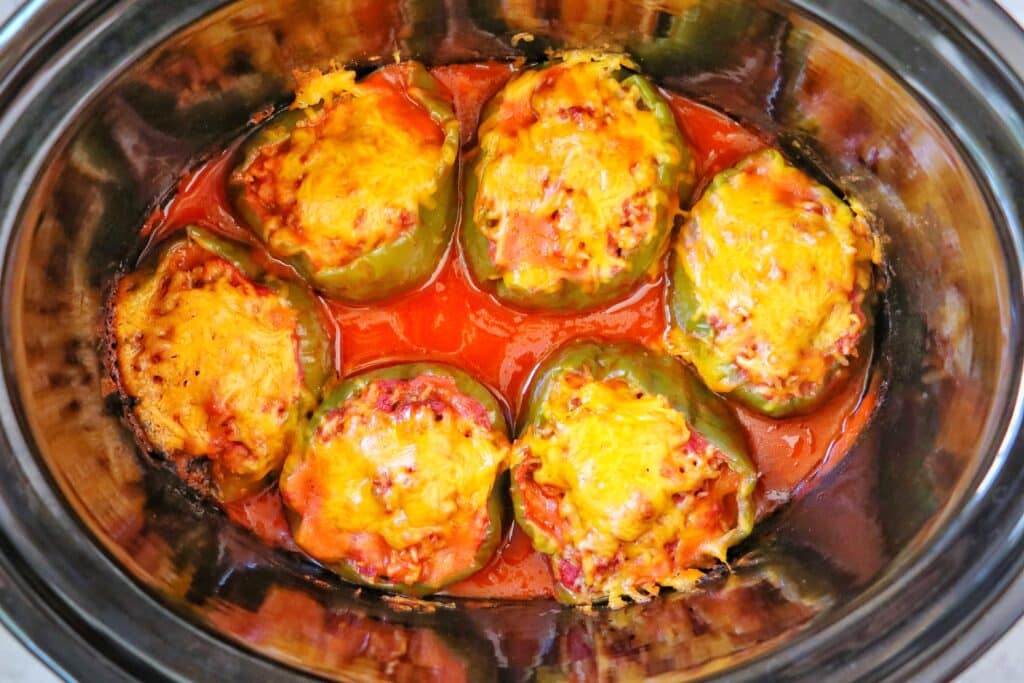 stuffed peppers in crock pot uncooked meat 