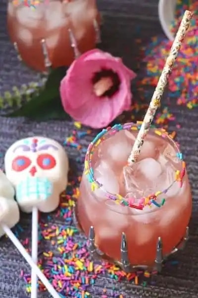 Day of the Dead party ideas: Blood Orange Hibiscus Day of the Dead Margaritas
