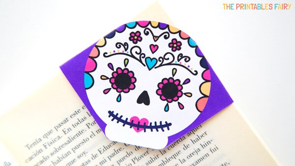 Dia de los Muertos crafts: Sugar Skull Bookmark
